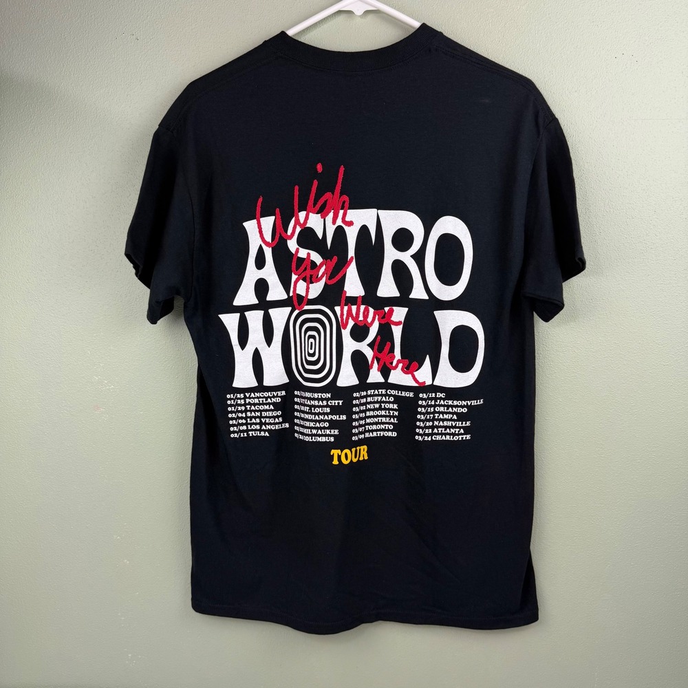 Travis Scott Astroworld Tour T-Shirt Mens Medium Black Wish You Were Here 2019